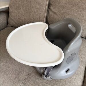Baby UpSeat Gray Baby Booster Seat with Tray